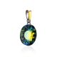 Round Crystal Pendant In Gold Plated Silver The Fame, image , picture 3
