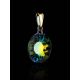 Round Crystal Pendant In Gold Plated Silver The Fame, image , picture 2