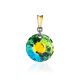 Round Crystal Pendant In Gold Plated Silver The Fame, image 