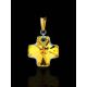 Crystal Cross Pendant In Gold Plated Silver The Fame, image , picture 2