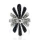 Silver Floral Ring With Two Toned Crystals The Eclat, Ring Size: 7 / 17.5, image , picture 3