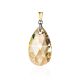Bold Crystal Pendant In Gold Plated Silver The Fame, image 