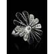 Silver Floral Ring With Two Toned Crystals The Eclat, Ring Size: 9.5 / 19.5, image , picture 2