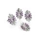 Silver Floral Earrings With White And Lilac Crystals The Eclat, image , picture 5