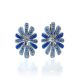 Silver Floral Earrings With Blue Crystals The Eclat, image , picture 3