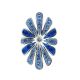 Silver Floral Pendant With Blue Crystals The Eclat, image 