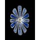 Silver Floral Pendant With Blue Crystals The Eclat, image , picture 2