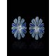Silver Floral Earrings With Blue Crystals The Eclat, image , picture 2