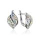 Silver Earrings With Chameleon Colored Crystals The Eclat, image 