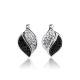 Black And White Crystal Silver Earrings The Eclat, image , picture 3