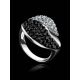 Silver Cocktail Ring With Black And White Crystals The Eclat, Ring Size: 11.5 / 21, image , picture 2