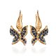 Gold-Plated Dangles With Dark Blue Crystals The Jungle, image 