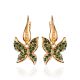 Gold Plated Floral Dangles With Crystals The Jungle, image 