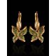 Gold Plated Floral Dangles With Crystals The Jungle, image , picture 2