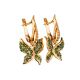 Gold Plated Floral Dangles With Crystals The Jungle, image , picture 3