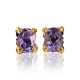 Amethyst Studs In Gold Plated Silver, image , picture 3
