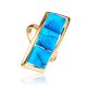 Reconstructed Turquoise Cocktail Ring In Gold-Plated Silver, Ring Size: 9.5 / 19.5, image 