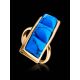 Reconstructed Turquoise Cocktail Ring In Gold-Plated Silver, Ring Size: 9.5 / 19.5, image , picture 2