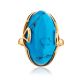 Reconstructed Turquoise Cocktail Ring In Gold-Plated Silver The Rendezvous, Ring Size: 9 / 19, image , picture 4