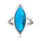 Sterling Silver Ring With Reconstructed Turquoise Centerpiece, Ring Size: 10 / 20, image , picture 4