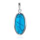 Oval Reconstructed Turquoise Pendant In Sterling Silver, image 
