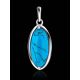 Oval Reconstructed Turquoise Pendant In Sterling Silver, image , picture 2