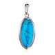 Oval Reconstructed Turquoise Pendant In Sterling Silver, image , picture 4