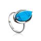 Sterling Silver Ring With Reconstructed Turquoise Centerstone, Ring Size: 9 / 19, image 