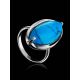Sterling Silver Ring With Reconstructed Turquoise Centerstone, Ring Size: 8.5 / 18.5, image , picture 2