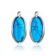 Elegant Silver Earrings With Reconstructed Turquoise, image , picture 3