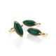 Gold-Plated Ring With Reconstructed Malachite Centerstone, Ring Size: 10 / 20, image , picture 4