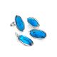 Elegant Silver Earrings With Reconstructed Turquoise, image , picture 4