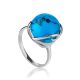 Classy Reconstructed Turquoise Silver Ring, Ring Size: 7 / 17.5, image 