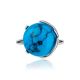 Classy Reconstructed Turquoise Silver Ring, Ring Size: 7 / 17.5, image , picture 3