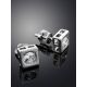 Geometric Silver Studs With White Crystals The Aurora, image , picture 2
