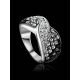 Sterling Silver Ring With Black And White Crystals The Eclat, Ring Size: 12 / 21.5, image , picture 2