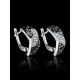 Black And White Crystal Earrings In Silver The Eclat, image , picture 2