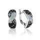Black And White Crystal Earrings In Silver The Eclat, image 