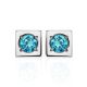 Geometric Silver Studs With Light Blue Crystals The Aurora, image , picture 3