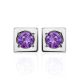 Square Silver Studs With Violet Crystals The Aurora, image , picture 3