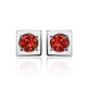 Square Silver Studs With Red Crystals The Aurora, image , picture 3