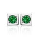 Square Silver Studs With Green Crystals The Aurora, image , picture 3