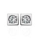 Geometric Silver Studs With White Crystals The Aurora, image , picture 4