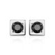 Square Silver Earrings With Black Crystals The Aurora, image , picture 4
