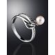 Classy Silver Ring With Cultured Pearl And Crystals The Serene, Ring Size: 6.5 / 17, image , picture 2