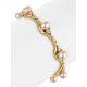 Gold-Plated Link Bracelet With Cultured Pearl And Crystals The Serene, image , picture 3