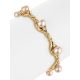 Gold-Plated Link Bracelet With Cultured Pearl And Crystals The Serene, image , picture 3