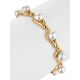 Gold-Plated Link Bracelet With Cultured Pearl The Serene, image , picture 4