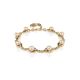 Gold-Plated Link Bracelet With Cultured Pearl And Crystals The Serene, image 