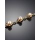 Gold-Plated Link Bracelet With Cultured Pearl And Crystals The Serene, image , picture 2
